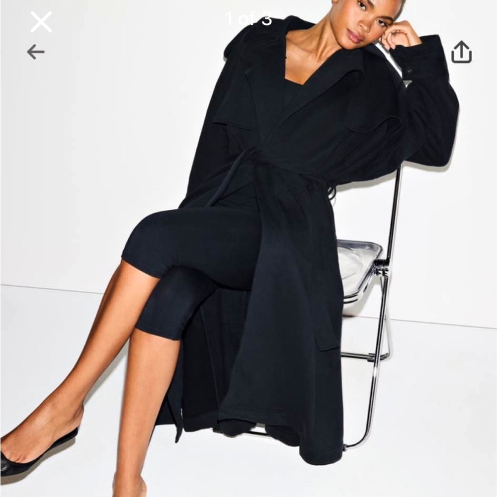 SKIMS Black Oversized Trench Coat